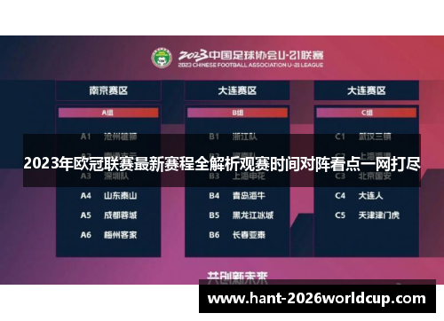 2023年欧冠联赛最新赛程全解析观赛时间对阵看点一网打尽